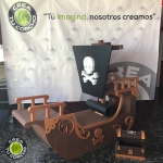 BARCO PIRATA CON VELA PARA MESA DULCE