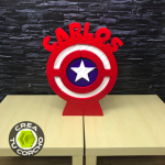 ESCUDO CAPITAN AMERICA CON NOMBRE
